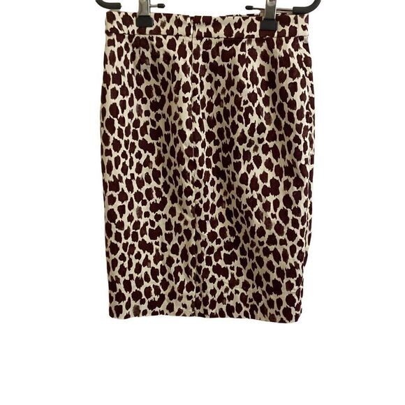 NEW J. Crew No. 2 Pencil Skirt Bi-Stretch Cotton Giraffe Print Size 2 - Picture 2 of 4